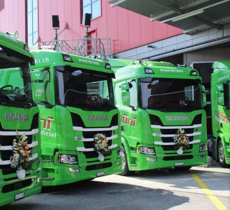 Oeko-Flotte der Schöni Transport AG
